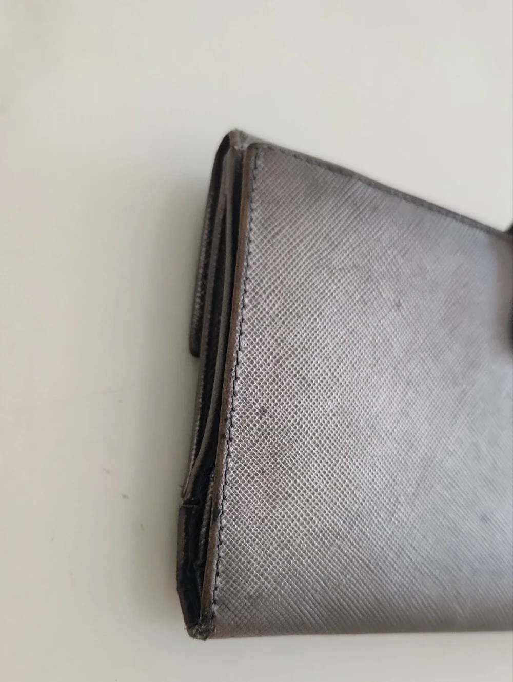 Prada Metallic Saffiano Leather Wallet..preloved.